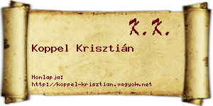 Koppel Krisztián névjegykártya